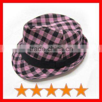 Promotional stripe fedora hat