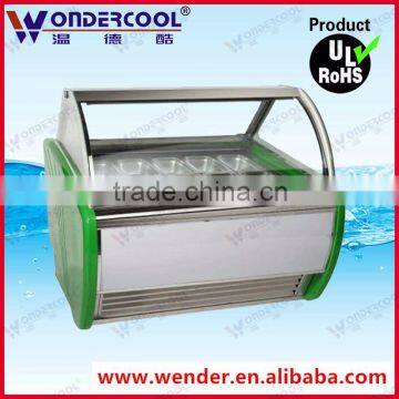 14GN pans commercial ice cream gelato display freezer