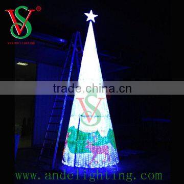 New acrylic cone tree sculpture light LED 3D motif light Christmas decoration