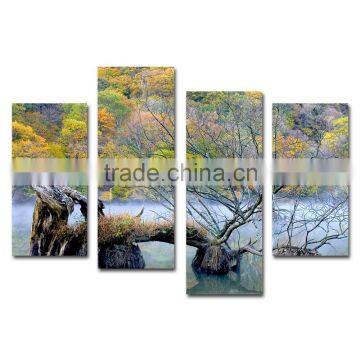 Multi-panel forest canvas painting scenery picture