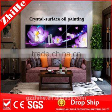 dropshipping lotus flower oil painting with canvas fabric for home decor