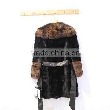 2016 New Factory Grey Natural Long Mink Fur Coat for Fashion Women photo-2