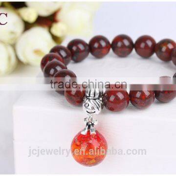 Wholesale Aroma Diffuser Semi Precious Stone Stretch Bead Bracelet