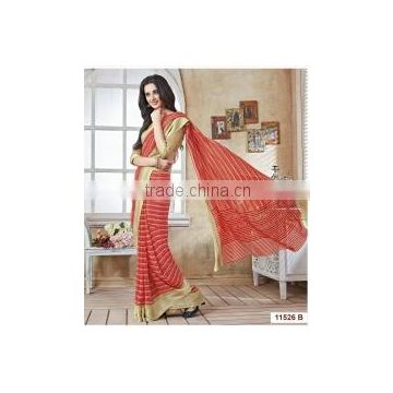 Dignified Red Georgette Saree/indian bridal sarees online shopping