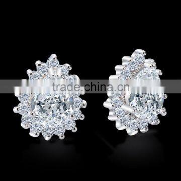 2016 Oval Cut Cubic Zircon Stud Earring Prong Setting Jewelry Wedding Jewelry photo-3