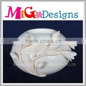 Hot Sale Customized Design Cheap rose Ceramic Candle Holders wedding props Decoration