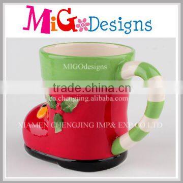 Mug Ceramics Craft Shoe Shape for Christmas OEM