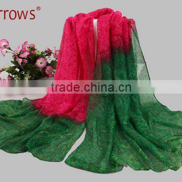 Gradient Color Simple and Fancy Voile Stoles Scarf Shawls for Women Ladies Girls All Year Applicable photo-5