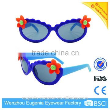 2016 Fashionable cheap customized logo beautiful flower kids sunglasses