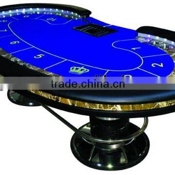 Double cup casino poker table,professional poker table with LED light