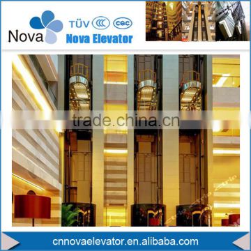 800kg~1000kg,1.0m/s~1.75m/s Full View and Outdoor Glass Panoramic Elevator