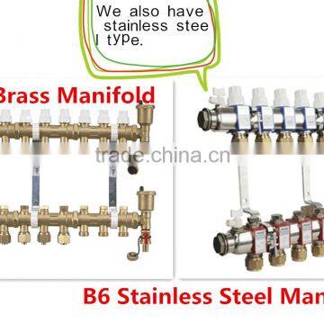 2014 forged brass underfloor heating way manifolds system