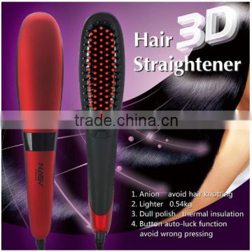 second generation 2 IN 1 anion LCD hair straightener Comb hair brush straightener