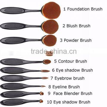 2016 Whole Sale OEM/ Private Label New Fashion Girls Tops 10 OEM Oval Gold Cosmetic Toothbrush Makeup