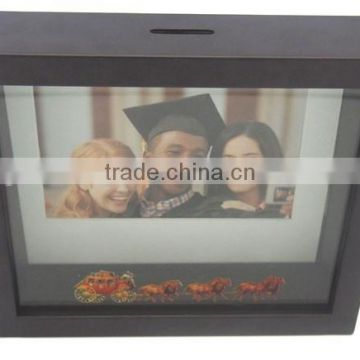 2 in 1 Framed Picture Box Bank/plastic photo frame piggy bank