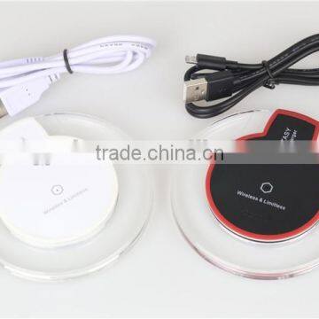 OEM ORDER WELCOME QI WIRELESS CHARGER PAD STAND QI WIRELESS CHARGER PAD WITH LCD LIGHT FOR GALAXY S7 EDGE TRANSMITTER photo-4