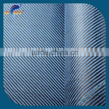 Carbon 3K Aramid 1670D Fiber Twill Weave Fabric 195g/m2 Carbon Blue Aramid Hybrid Cloth photo-3