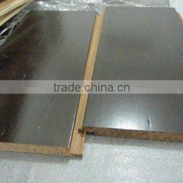 Strand woven carbonized brushed stained mocha clik bamboo flooring