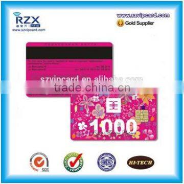 SLE4442/ SLE4428 chip CR80 plastic contact IC cards with magnetic stripe