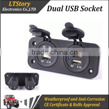 Surface mount dual USB socket