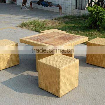 Flat Rattan Furniture Cube Composable Space-saving Dining Set photo-3