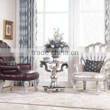 BISINI Furniture European Style Drawing Room Set, Creative Furniture Fan Shaped Wooden Leisure Chairs and Tea Table (BF01-X1181) photo-6