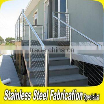 Outdoor Balcony Glass Stair Railing 304 Stainless Steel Cable photo-4