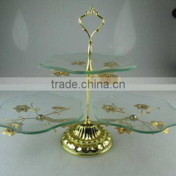 Metal & glass cake stand for weeding/party/daily use