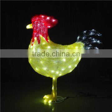 Artificial lighted rooster light christmas chicken outdoor decoration