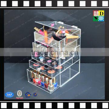 2016 Clear Acrylic Makeup Organizer 5 6 7 Drawer Storage Box with Deluxe Diamond Handle