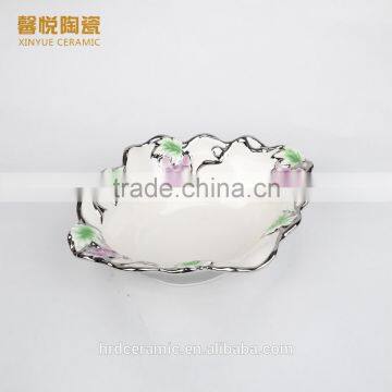 High Quality Deep Ceramic Dish Silver Electroplate photo-3