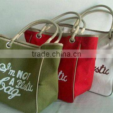 different color cotton shopping bags