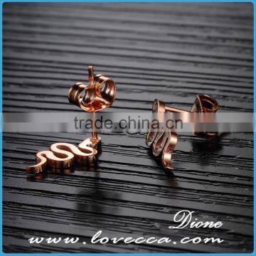 Latest Design Fashion Stainless Steel Snake Animal Stud Earring for Women Girls photo-3