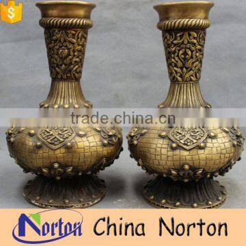 Pairs Golden Chinese Buddhism Bronze Buddha Statue Vase For Collection NTBF-FL032L