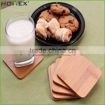 Bamboo Drink Tea Cup Tea Mat Coaster Set Homex-BSCI