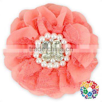 Aqua Chiffon Pearls Center Cheap Wholesale Artificial Flowers photo-2