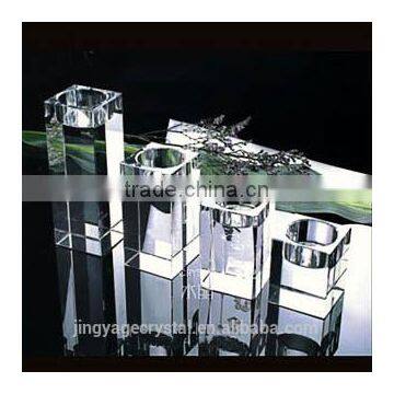 Handmade crystal glass table white 3 arm candelabra with 3 arm