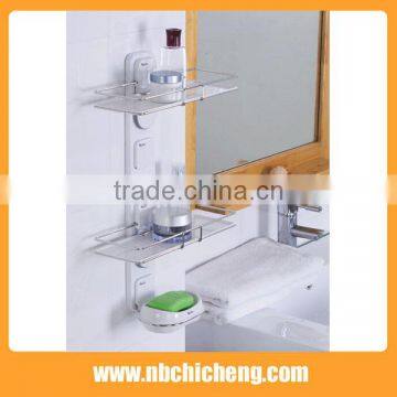 High Grade Bath Toiletries Rack Multi Composite Frame Suction Bath Shelf photo-2