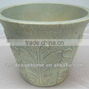 ROUND STACKABLE BRUSHED CEMENT PU FOAM PLANTER