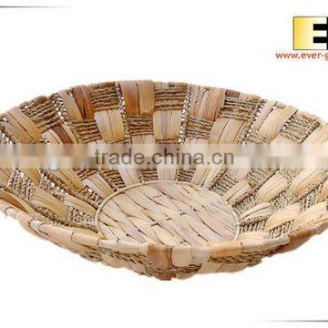 Round Natural Waterhyacinth Grass Tray photo-2