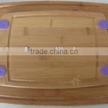 Two size bamboo cutting board with silicone #32005