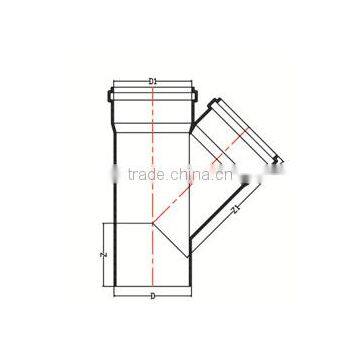 HIGH QUANLITY SKEW TEE WITH SOCKET OF PVC GB STANDARD EXPANDING FITTINGS FOR DRAINAGE WITH GASKET photo-2