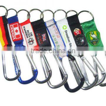 Polyester Keychain Short Lanyard With Carabiner Hook