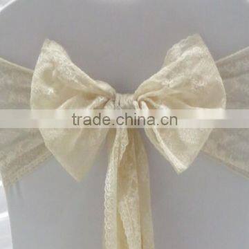 Elegant Champagne Lace Chair Sash for Wedding Decor photo-2