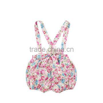 2017 Popular Summer Cotton Baby Floral Printed Straps Shorts Overalls With Top photo-5