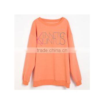 Cheaper Customized Designs Fashionable Ladies Printed Hoodies&sweatshirt CVC60/40 Fleece Crewneck Hoodies&sweatshirt photo-2