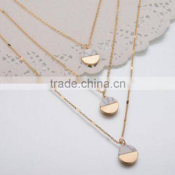 Zm34536a Fashionable Jewelry Simple Three Later Pendant Necklace photo-4