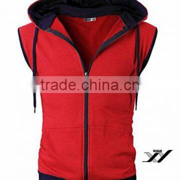 Men Simple Custom Hoodies Sleeveness photo-2