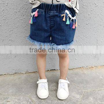 S16928A summer cotton breathable kids girls denim shorts