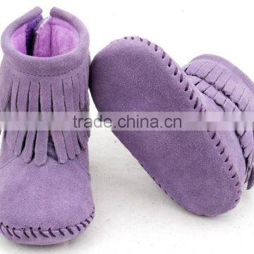Baby Suede Leather New Style Girls Ballet Shoes Unique Boys Shoes photo-2